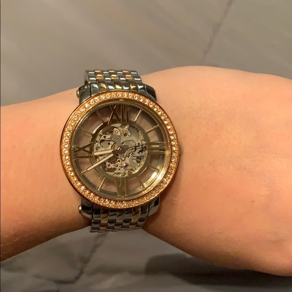 Silver/gold fossil watch